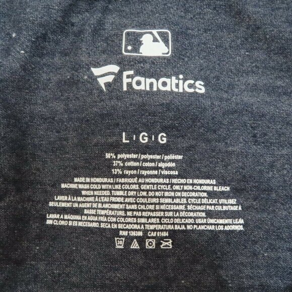 Fanatics Women Large Milwaukee Brewers Baseball V Neck Heathered Blue Shirt NEW - Picture 6 of 7